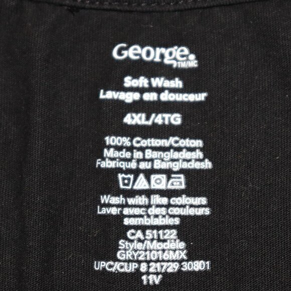 🖤🧺🌑 George Soft Wash Tee · Black · Size 4XL - Picture 2 of 5